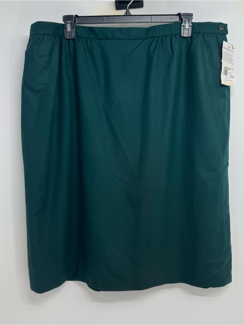 NWD Vintage Pendleton Womens Virgin Wool Pencil Skirt Size 24W Green Knee Length